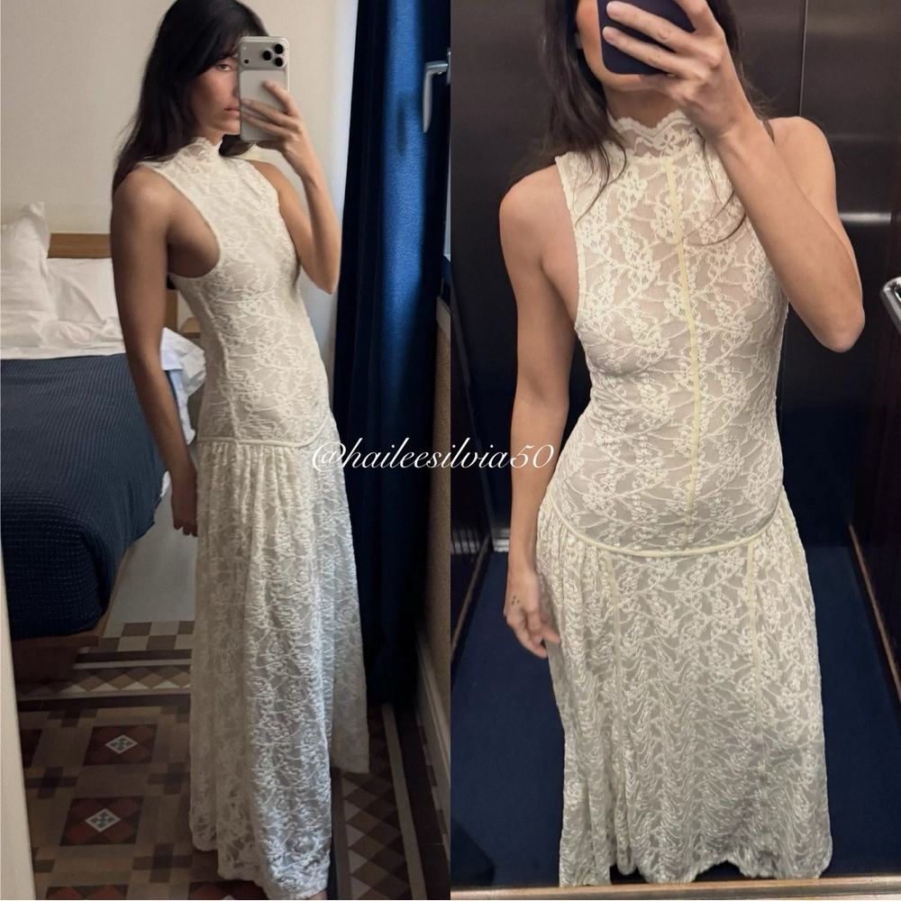 Zara LONG LACE DRESS